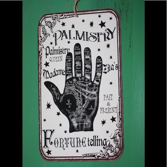 HALLOWEEN PALM READING FORTUNE TELLER WALL SIGN - Picture 8 of 14